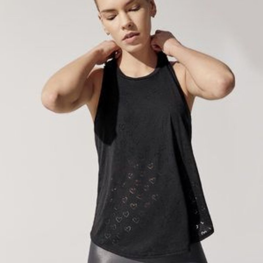 TEREZ Burnout Racerback Tank Black Heart